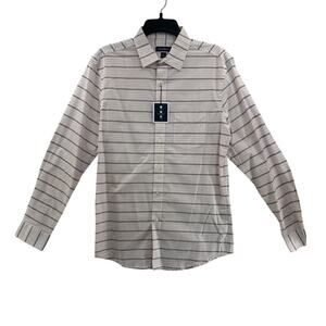 Club Room Mens Preston Pink Striped Performance Button-Down Shirt Top Small